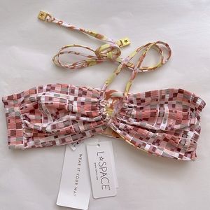 L*Space swim Bikini top Womens Small Dawn Top Reversible Beachwear new